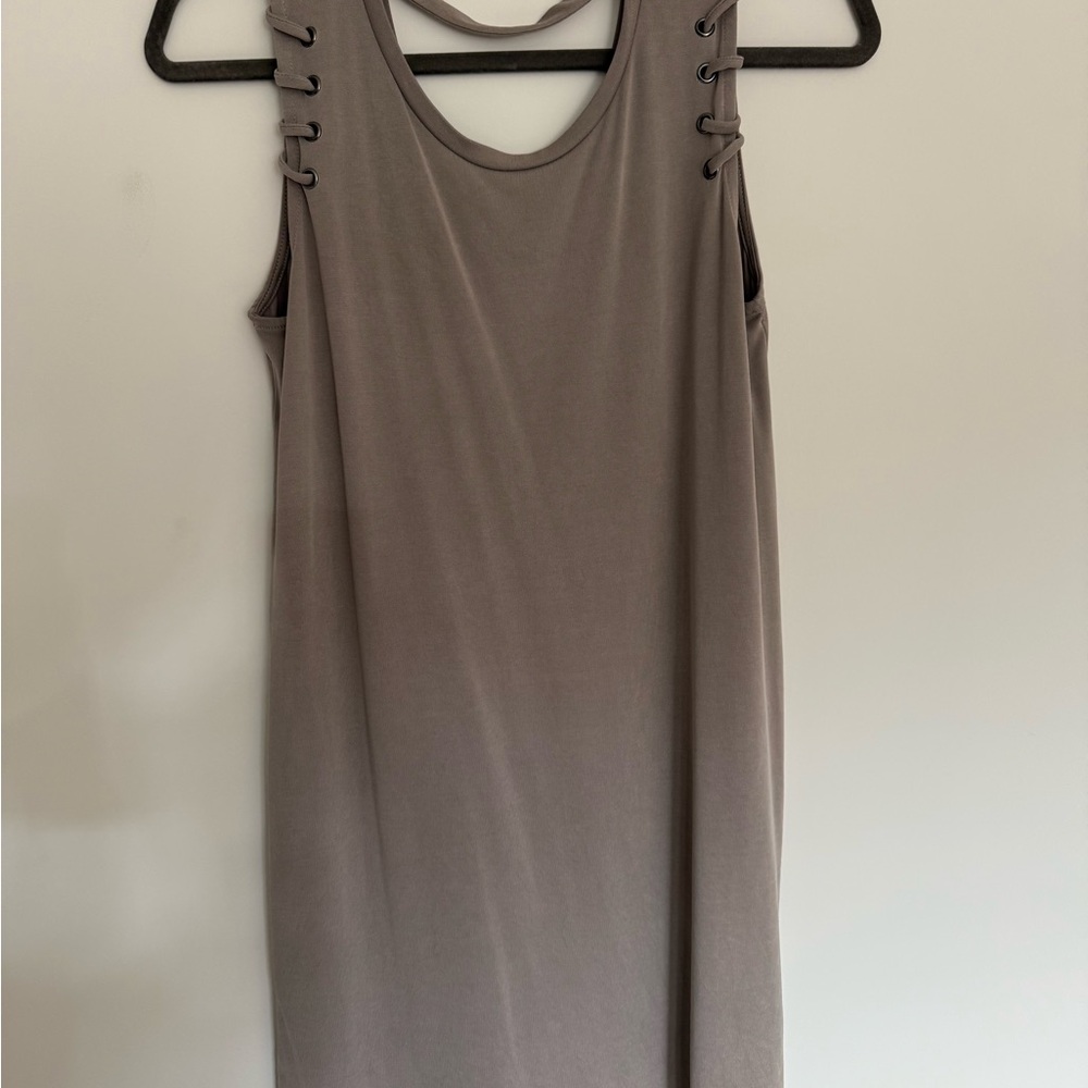 Gray/Tan Mini Dress